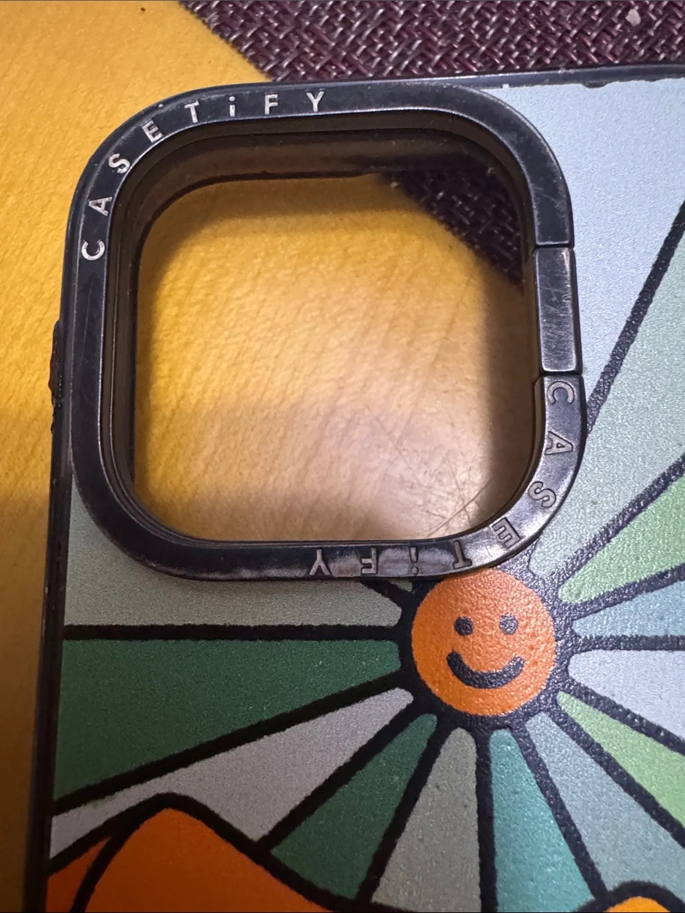 Casetify Orange & Green Smiley Sun Mountain Case for iPhone 15pro